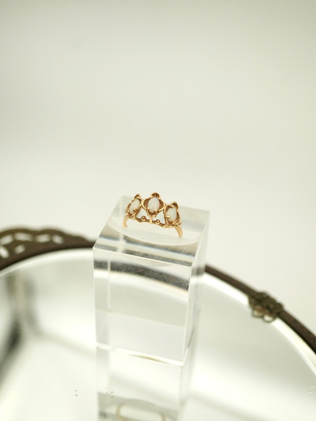 1960's 14k Triple Opal Stone Ring