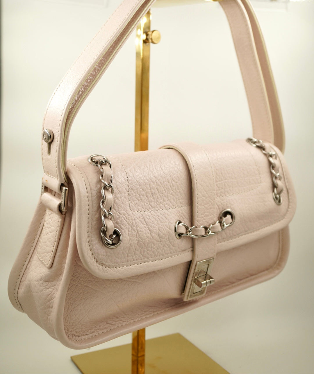 Y2k CHANEL Mademoiselle Pink Baguette Bag