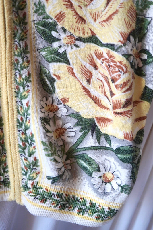 1960's Yellow Rose Cardigan