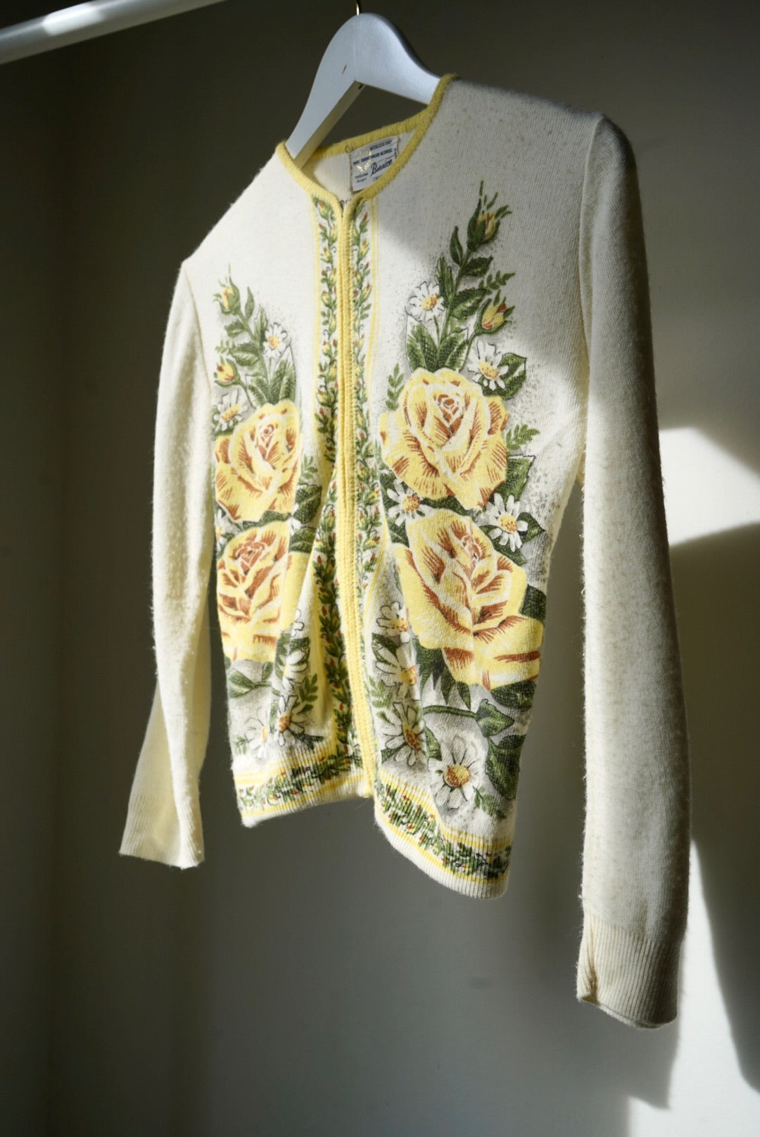 1960's Yellow Rose Cardigan