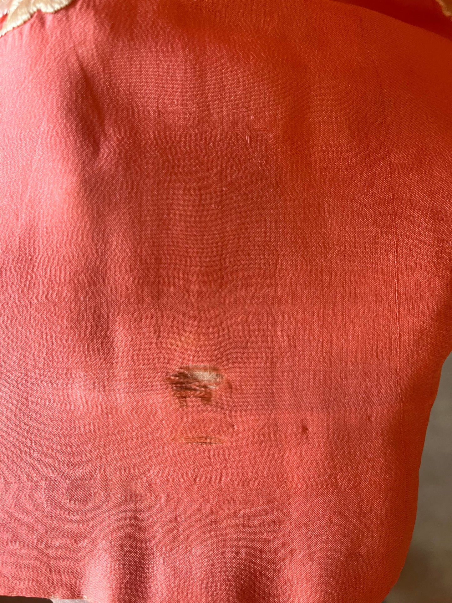 1920's Coral Silk Embroidered Kimono
