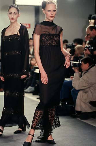 F/W 1998 Vintage Chanel Black Logo Lace Gown