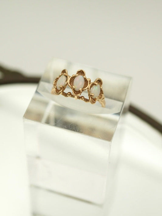 1960's 14k Triple Opal Stone Ring