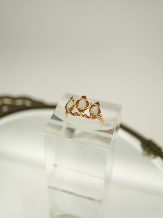 1960's 14k Triple Opal Stone Ring