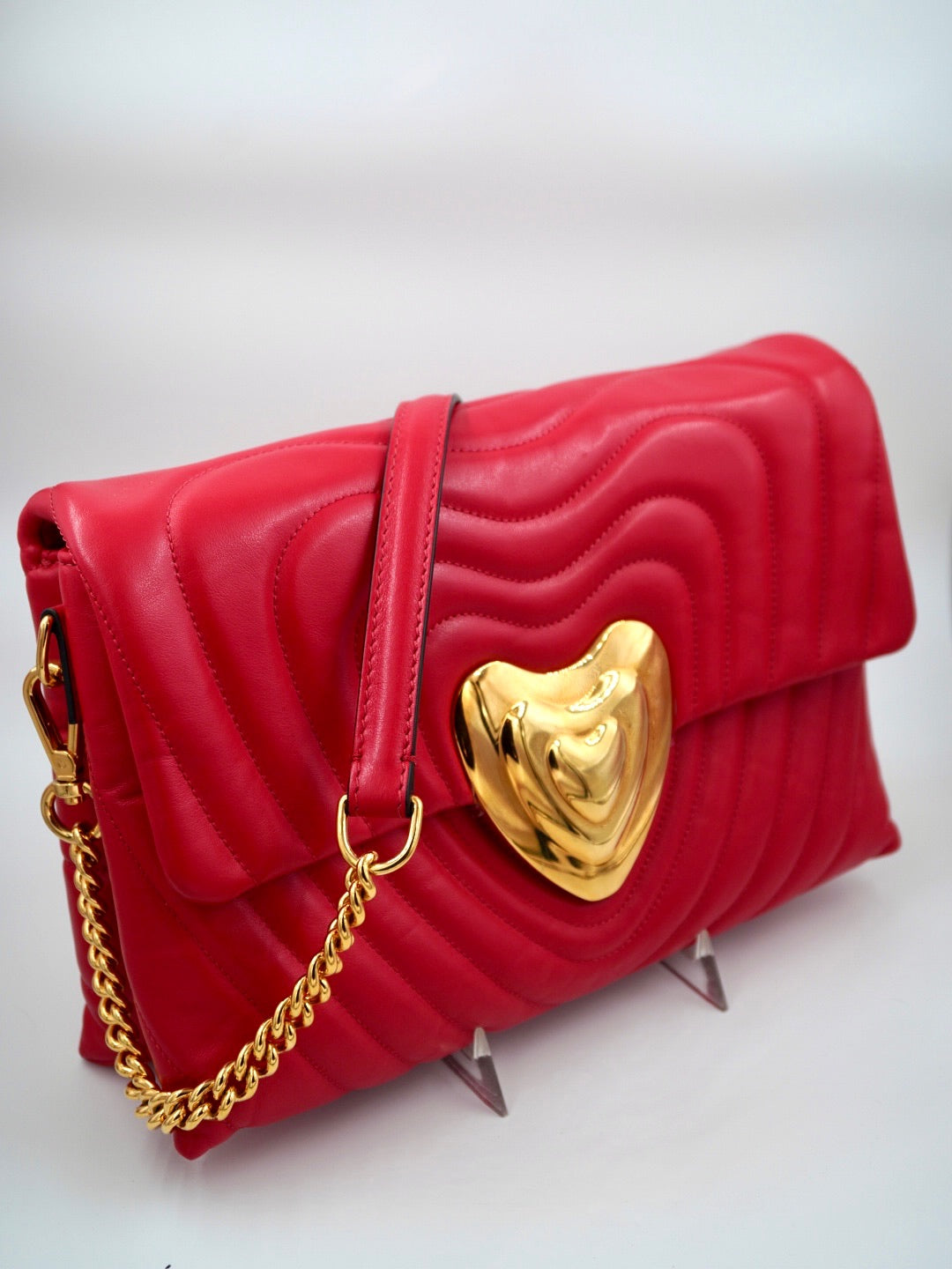 ESCADA NWT Quilted Leather Heart Purse
