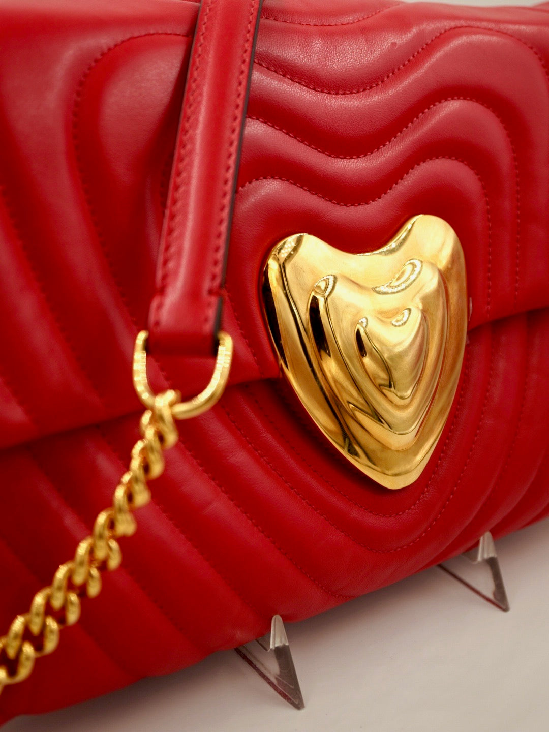 ESCADA NWT Quilted Leather Heart Purse