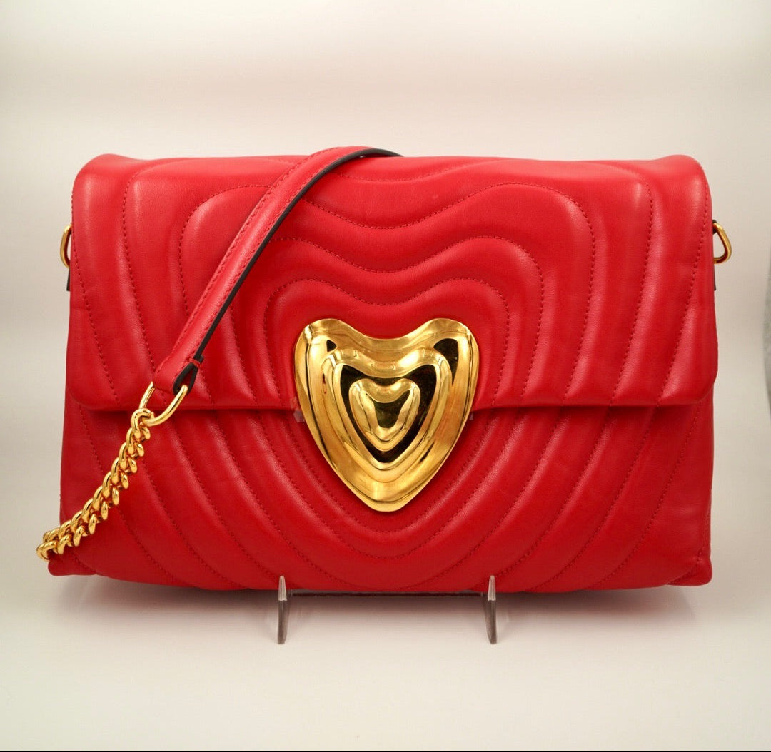 ESCADA NWT Quilted Leather Heart Purse