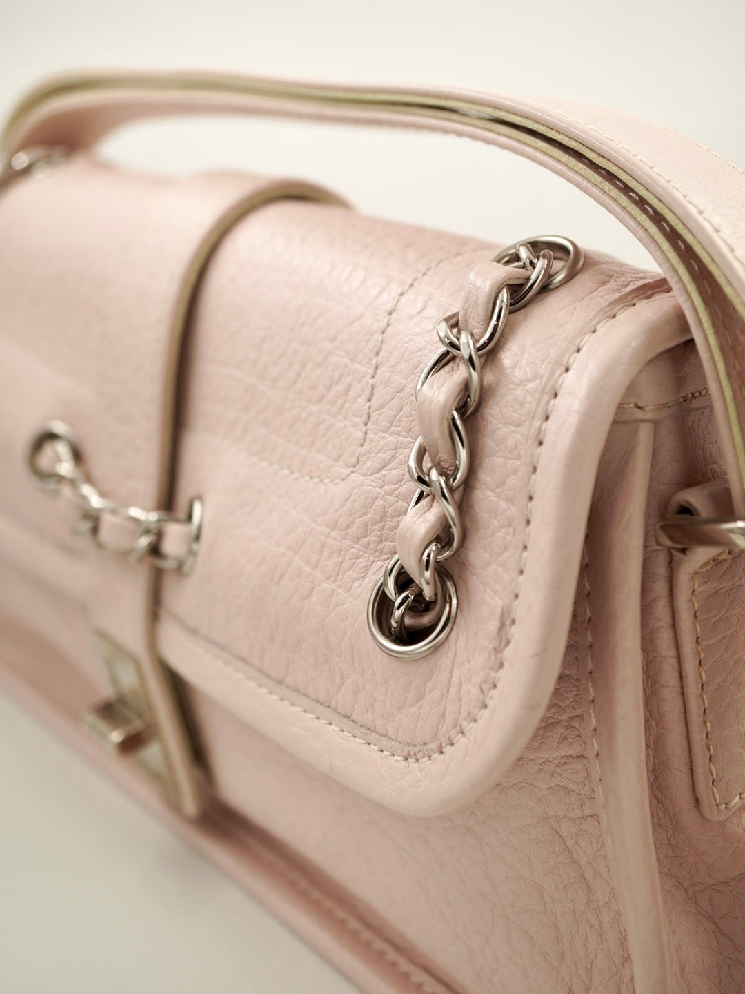 Y2k CHANEL Mademoiselle Pink Baguette Bag