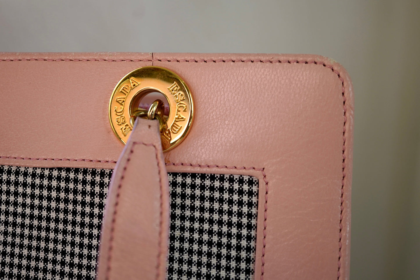 1990's ESCADA Pink Gingham Purse