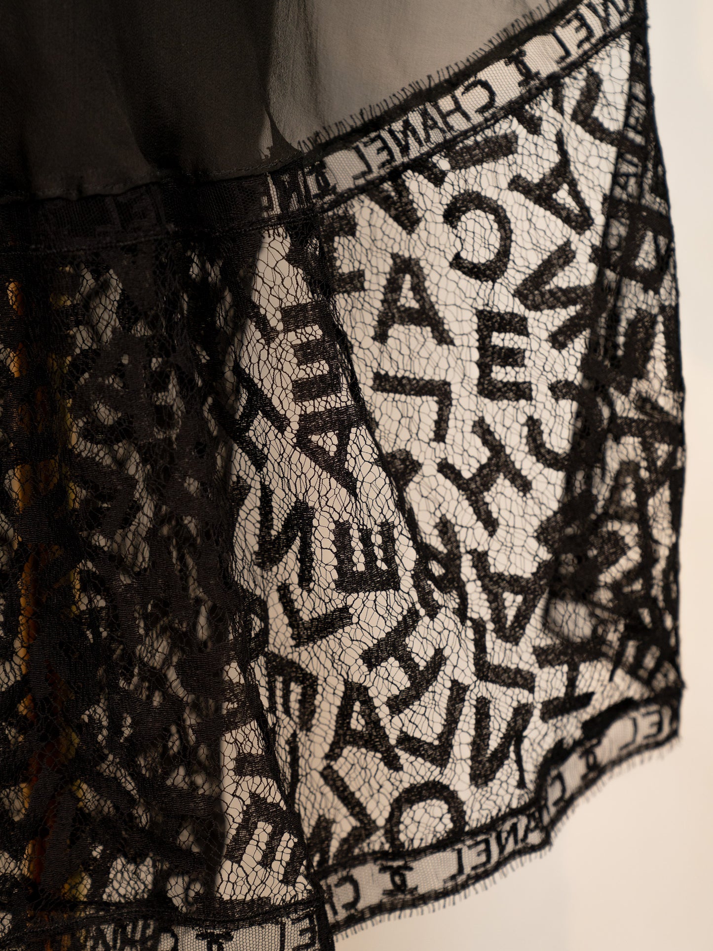 F/W 1998 Vintage Chanel Black Logo Lace Gown