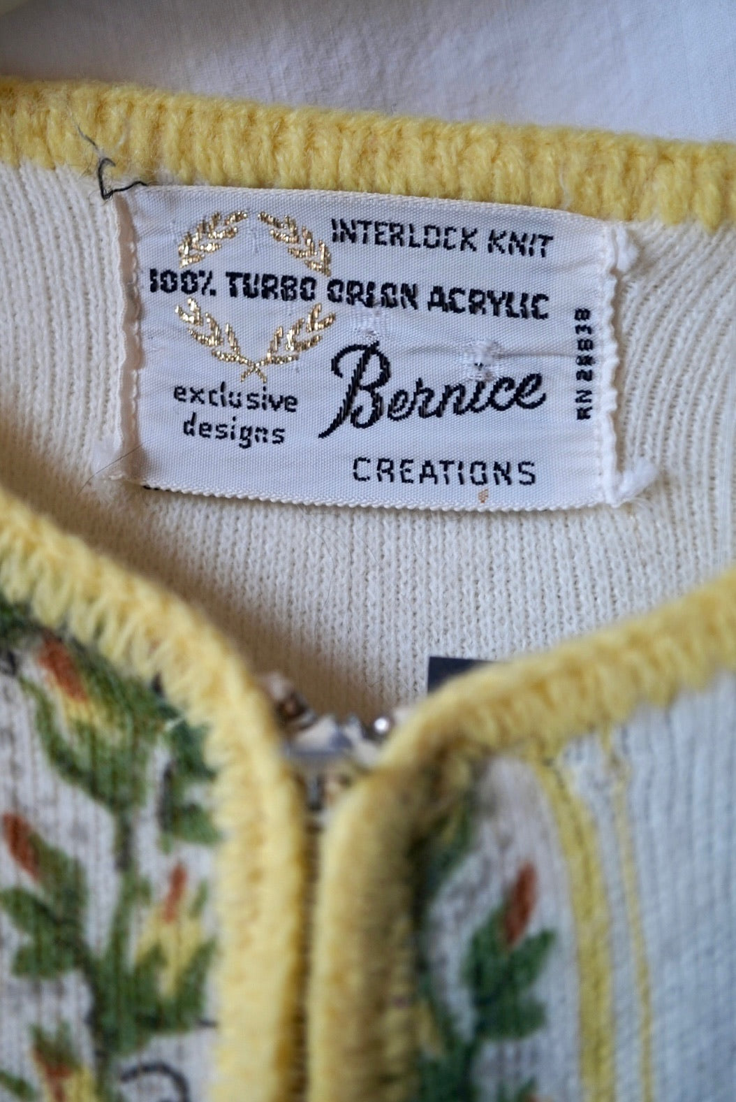 1960's Yellow Rose Cardigan