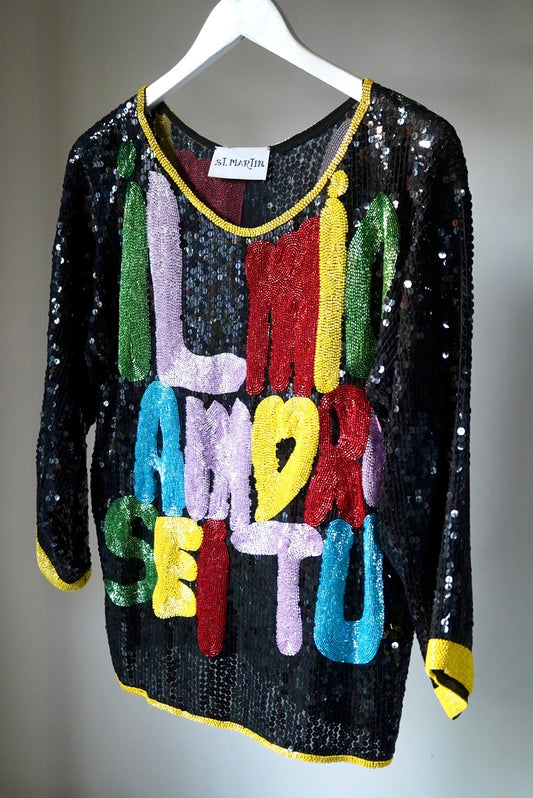 1980's 'Al mio amore sei tu' Sequin Top
