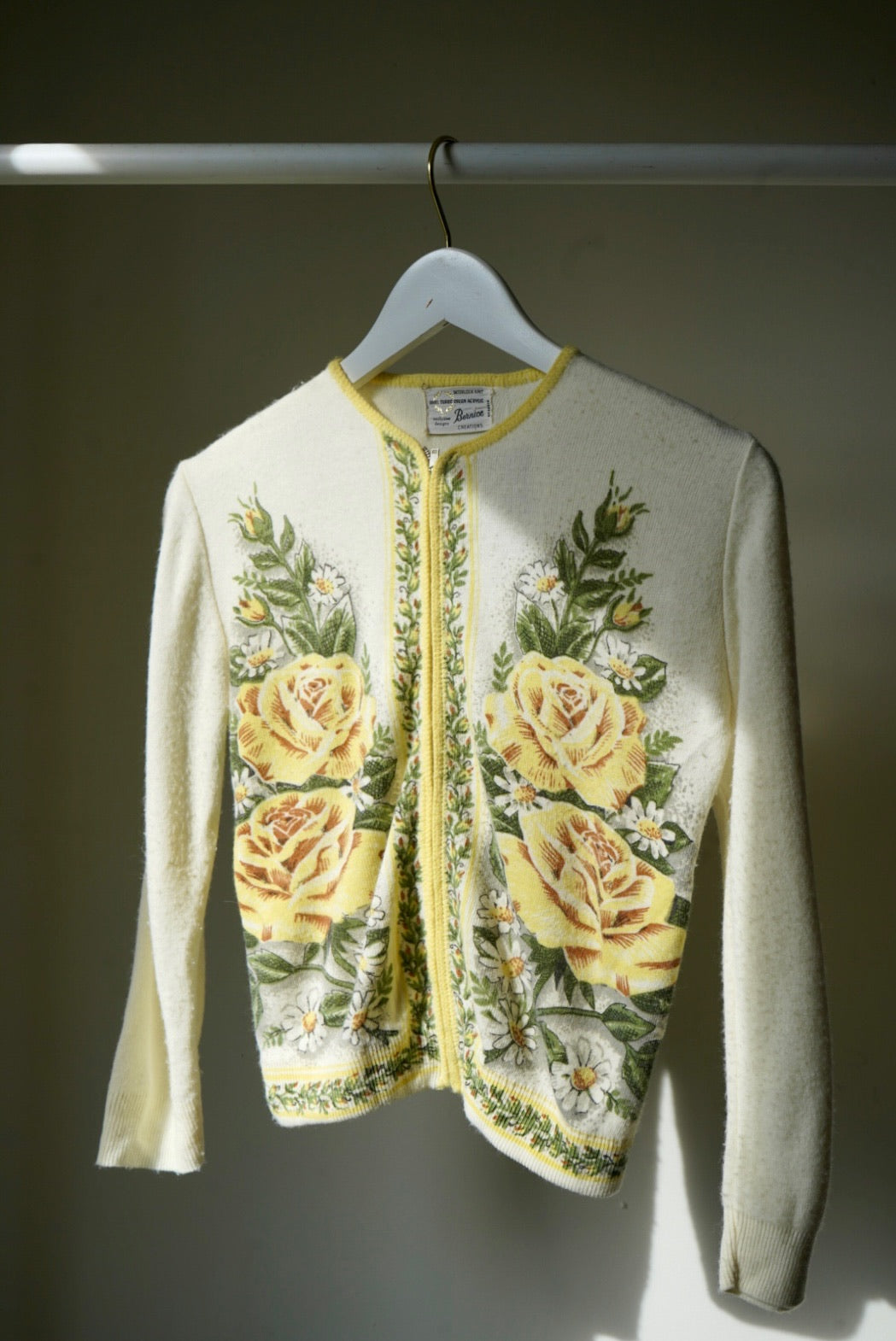 1960's Yellow Rose Cardigan