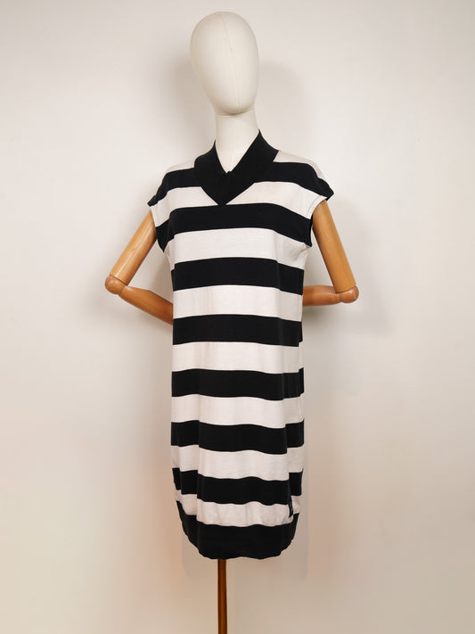 Regulation Yojhi Yamamoto B&W Striped Dress
