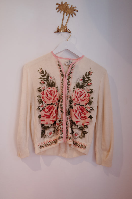 1950/1960's Rose Cardigan